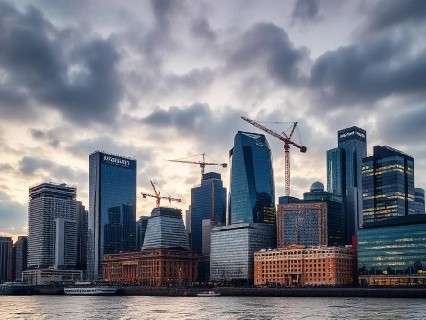 The London skyline at dusk